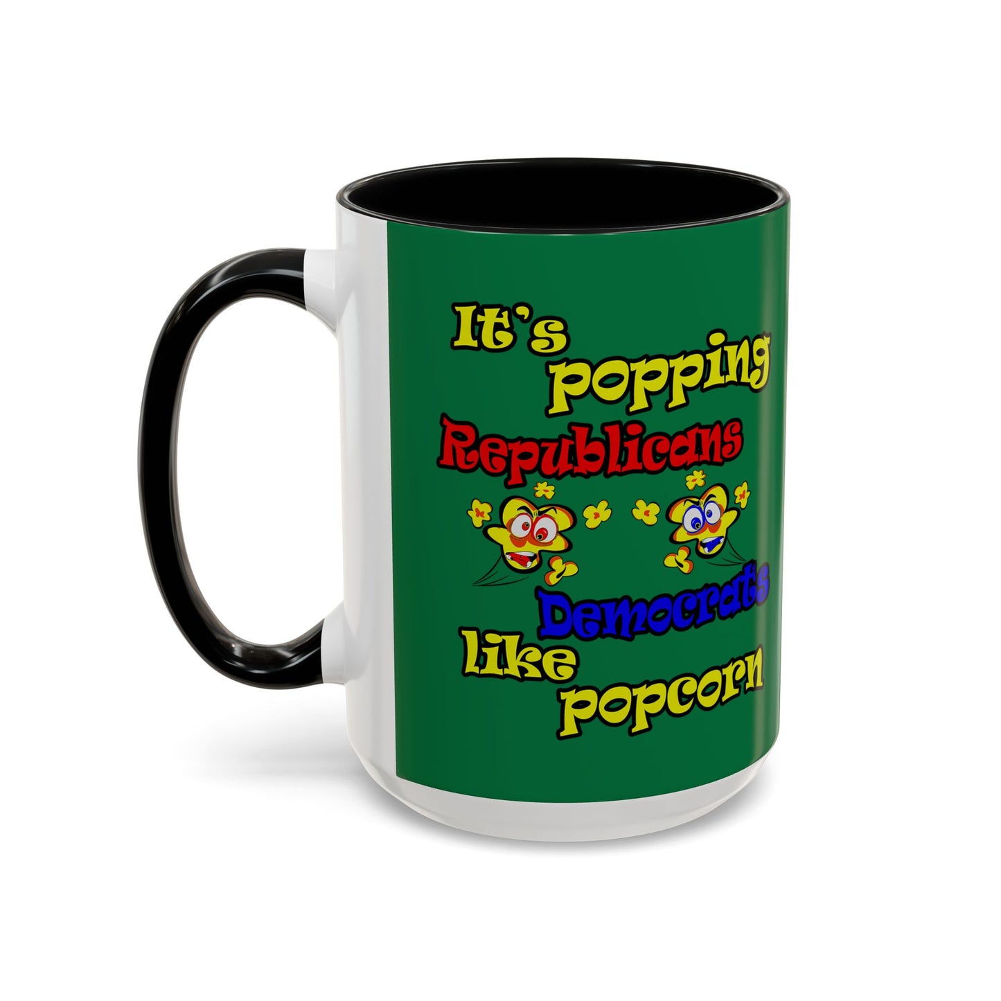 popping like popcorn - Accent Mug (dark green)