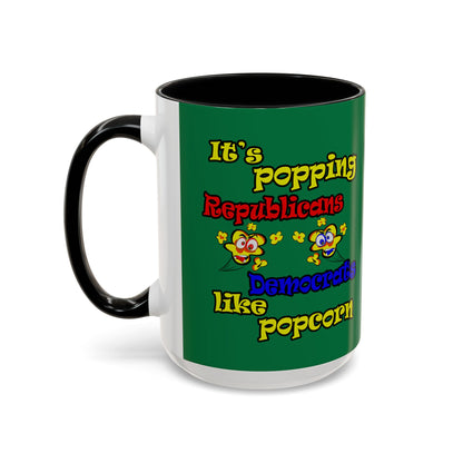 popping like popcorn - Accent Mug (dark green)