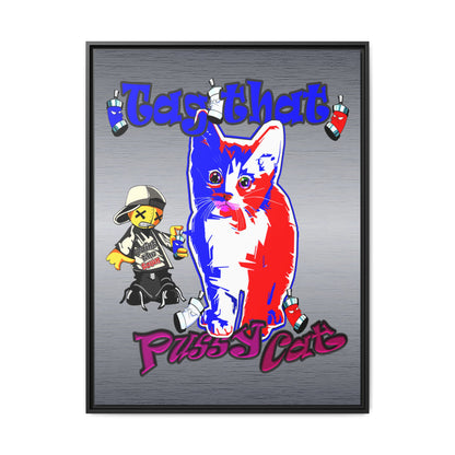 tag that - framed canvas art (brushed nickel)