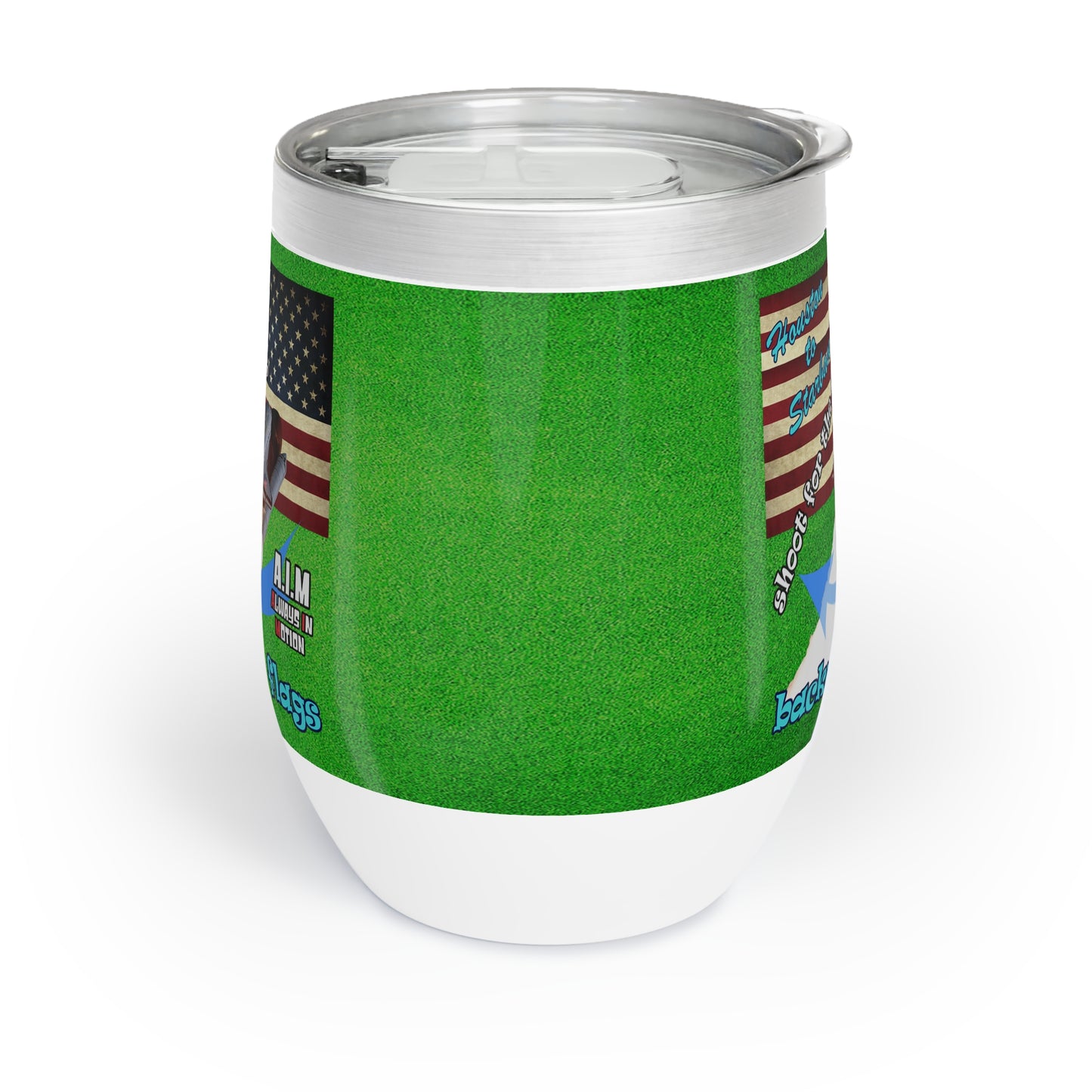 shoot for the stars - Chill Wine Tumbler (green turf)