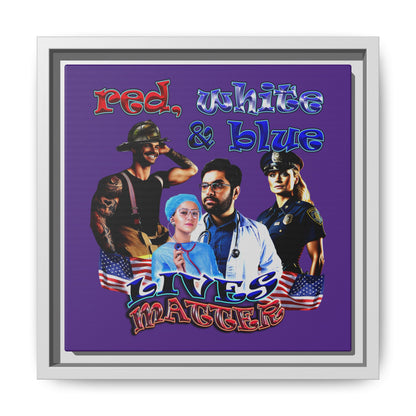 rw&b lives matter - framed canvas art (purple)