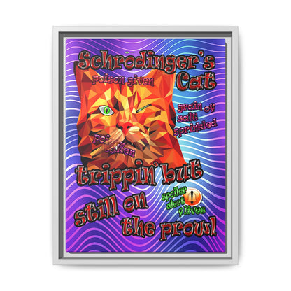 schrodinger's cat - framed canvas art (purple wave)