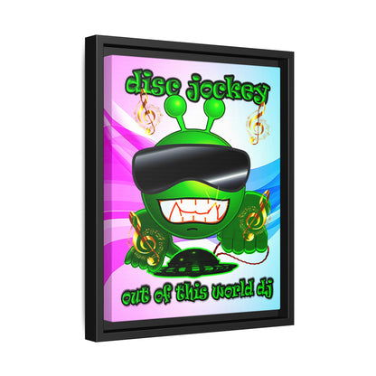 disc jockey - framed canvas art (light blue-pink wave)