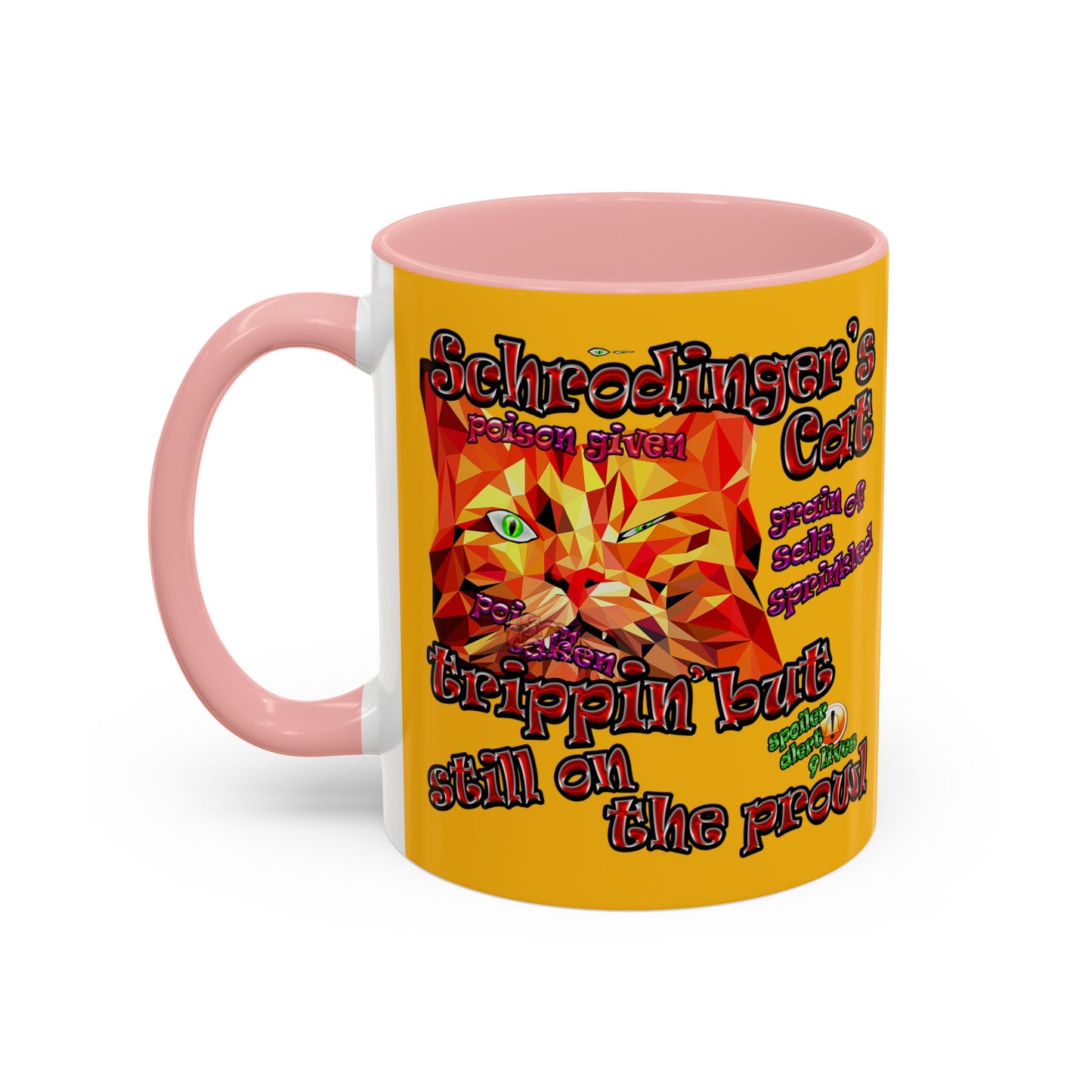 schrodinger's cat - Accent Mug (yellow)