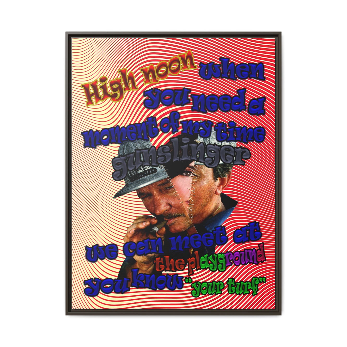 high noon - framed canvas art (yellow-orange wave)