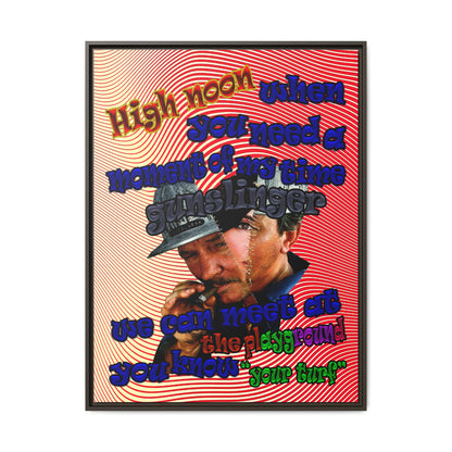 high noon - framed canvas art (yellow-orange wave)