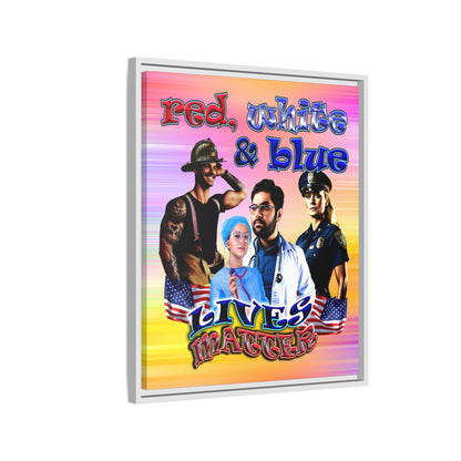 rw&b lives matter - framed canvas art (color blur)