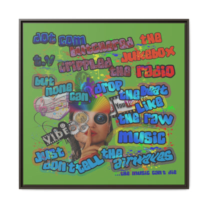 drop the beat - framed canvas art (green)