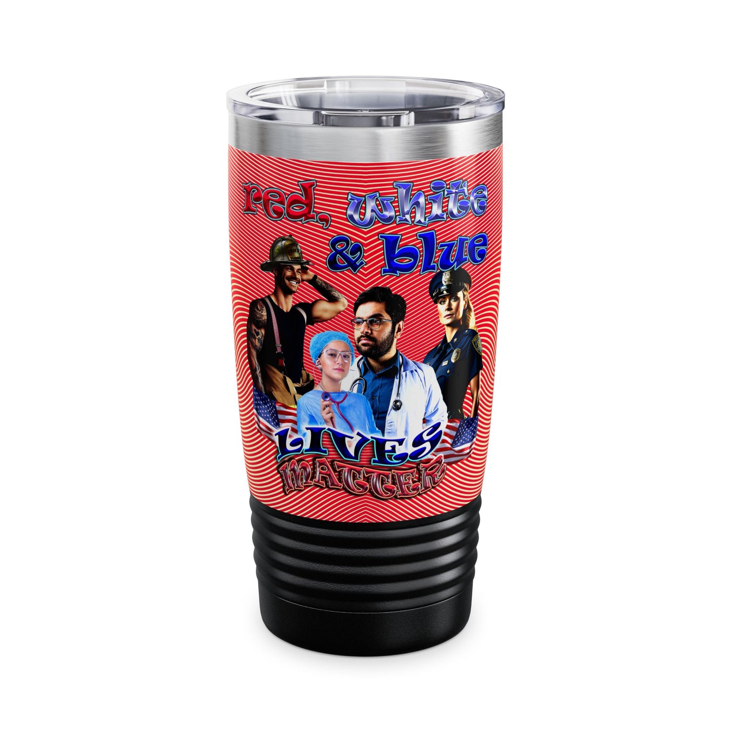 rw&b lives matter - Ringneck Tumbler, 20oz (yellow-orange wave)