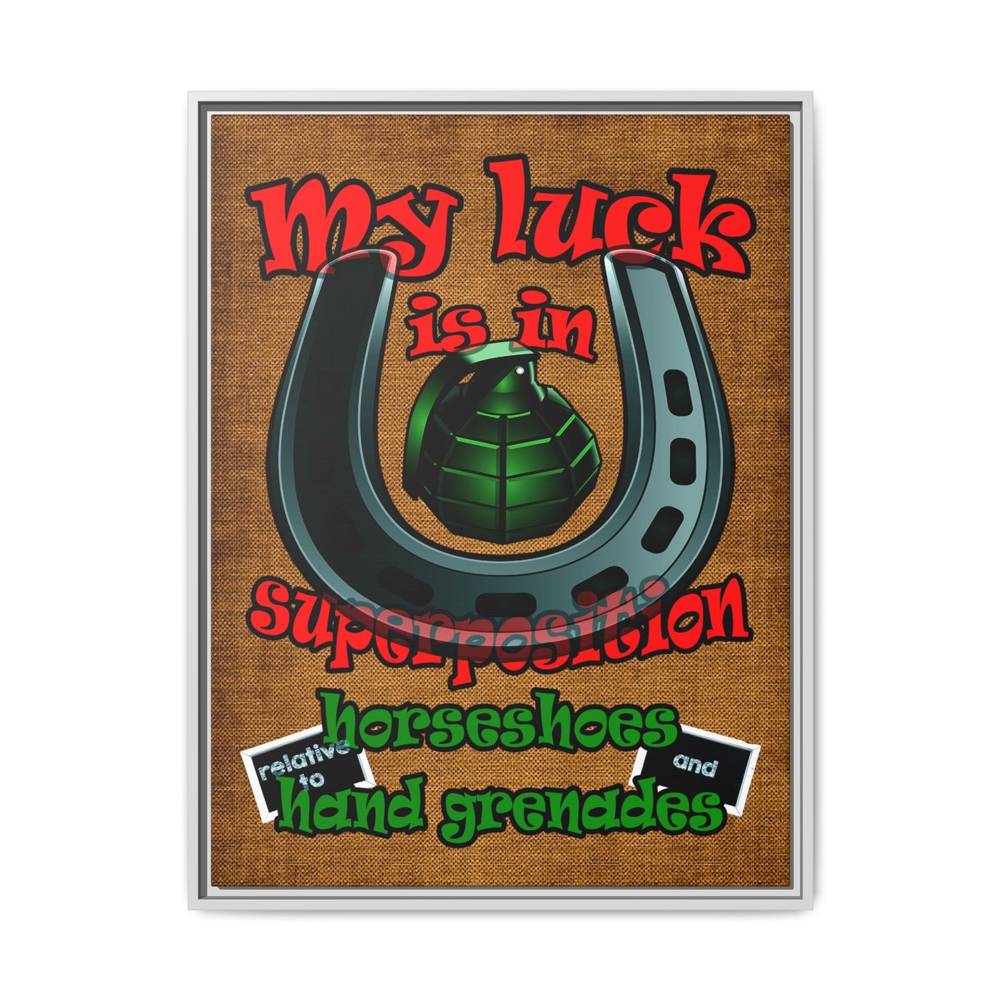 my luck - framed canvas art (brown papyrus)