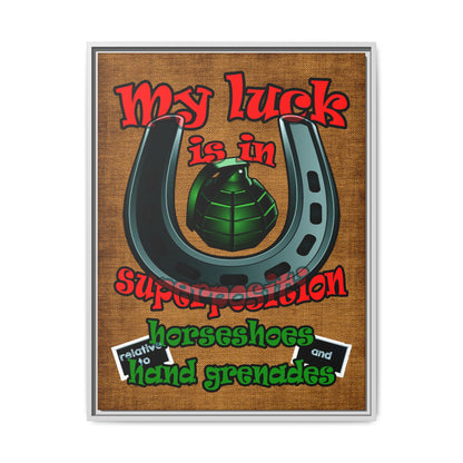 my luck - framed canvas art (brown papyrus)