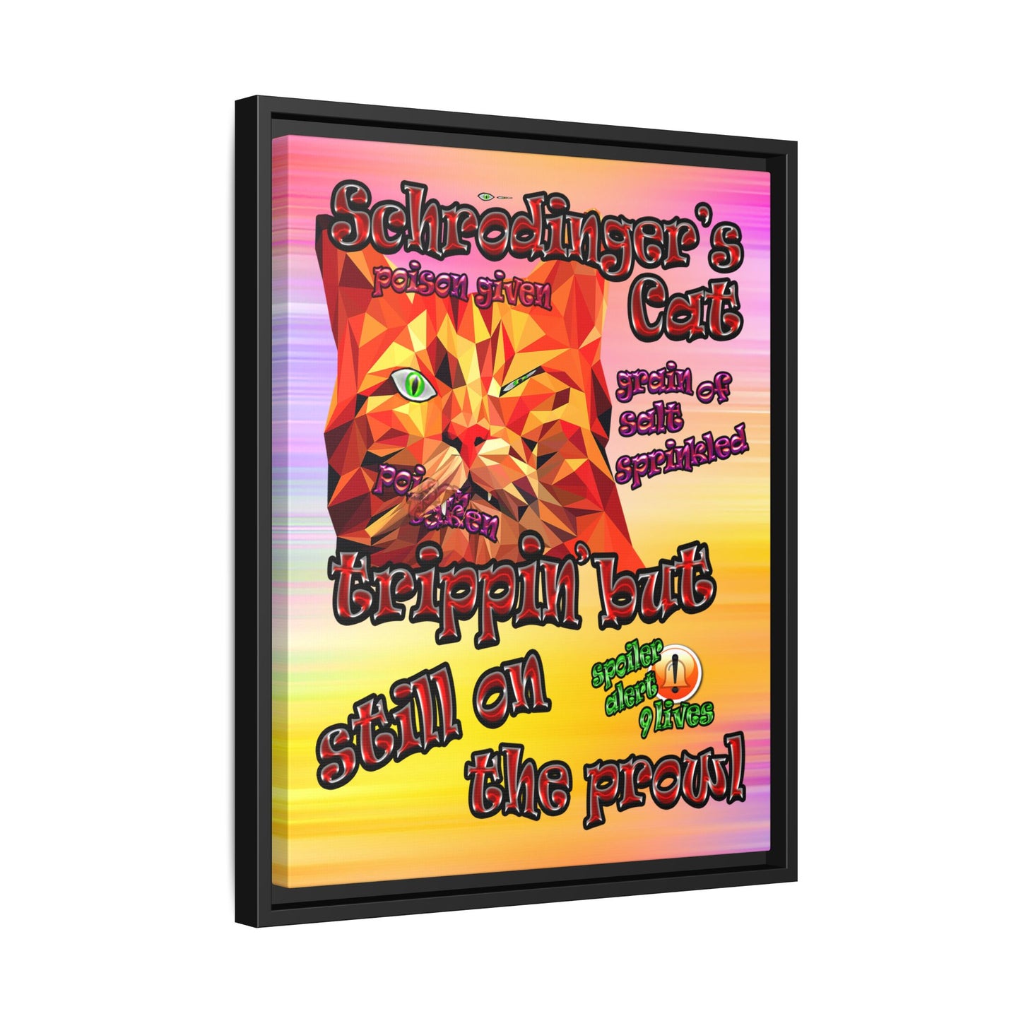 schrodinger's cat - framed canvas art (color blur)