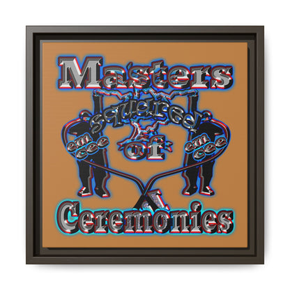 em cee squared - framed canvas art (light brown)