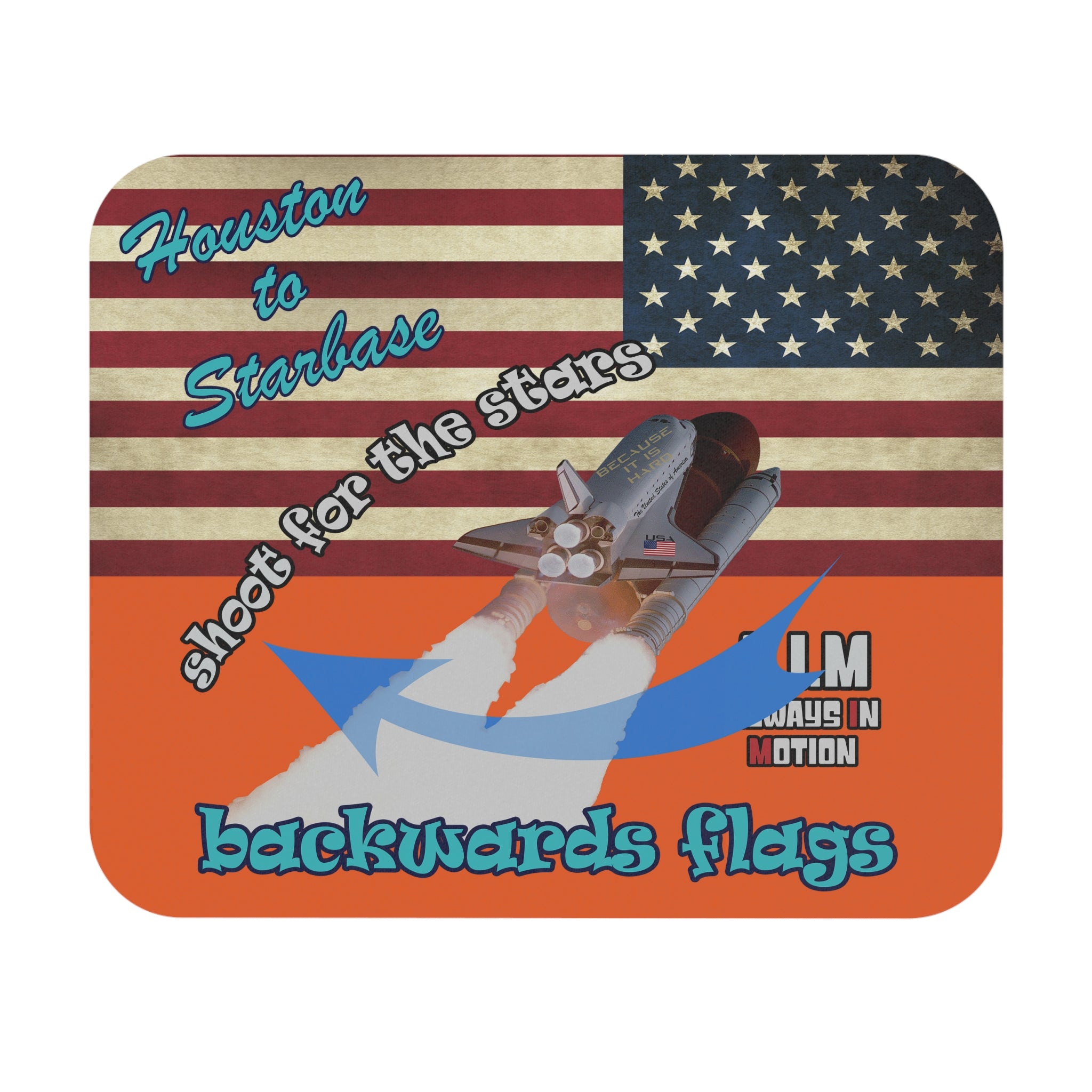 shoot for the stars - Mouse Pad (Rectangle) - (orange)