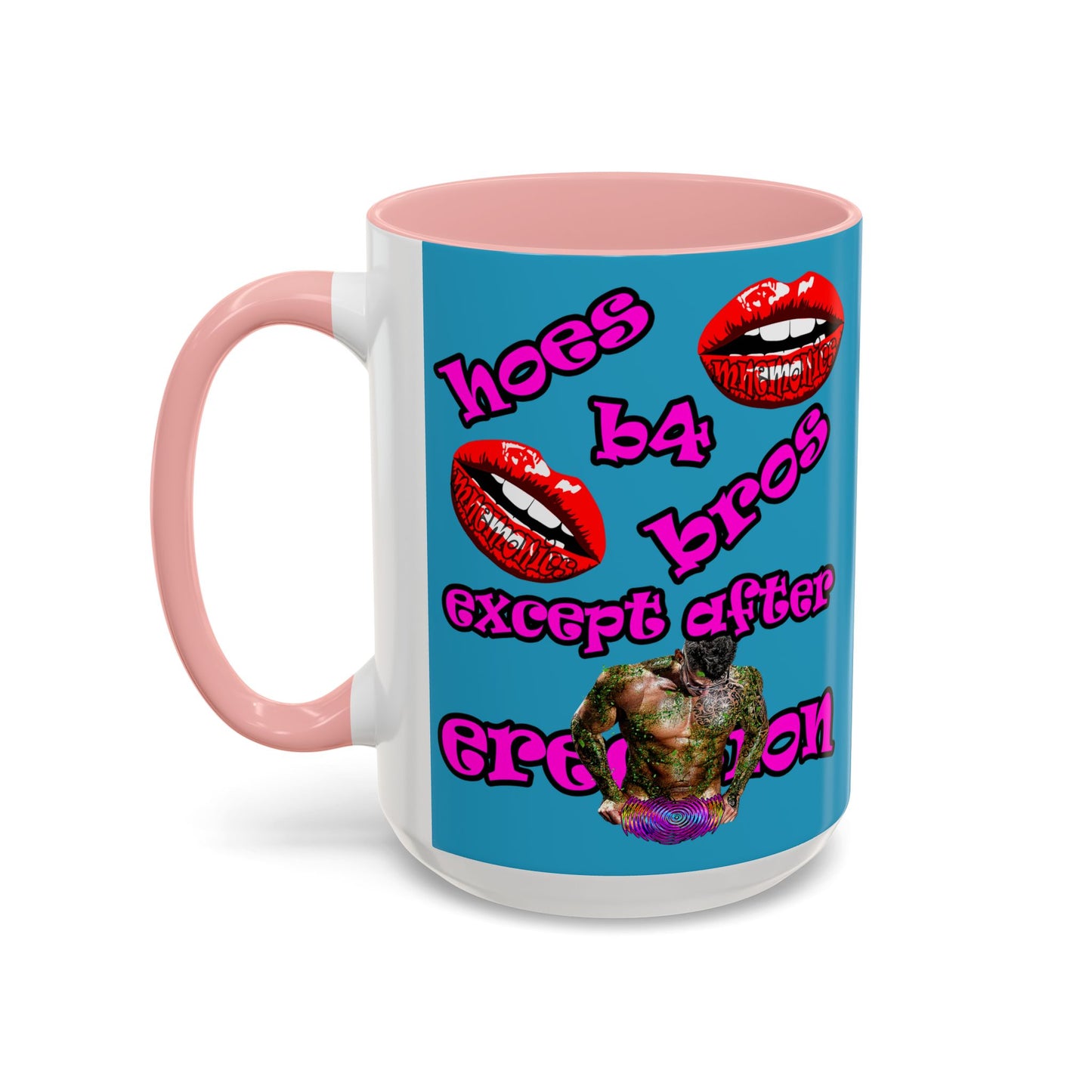 hoes b4 bros - Accent Mug (turquoise)