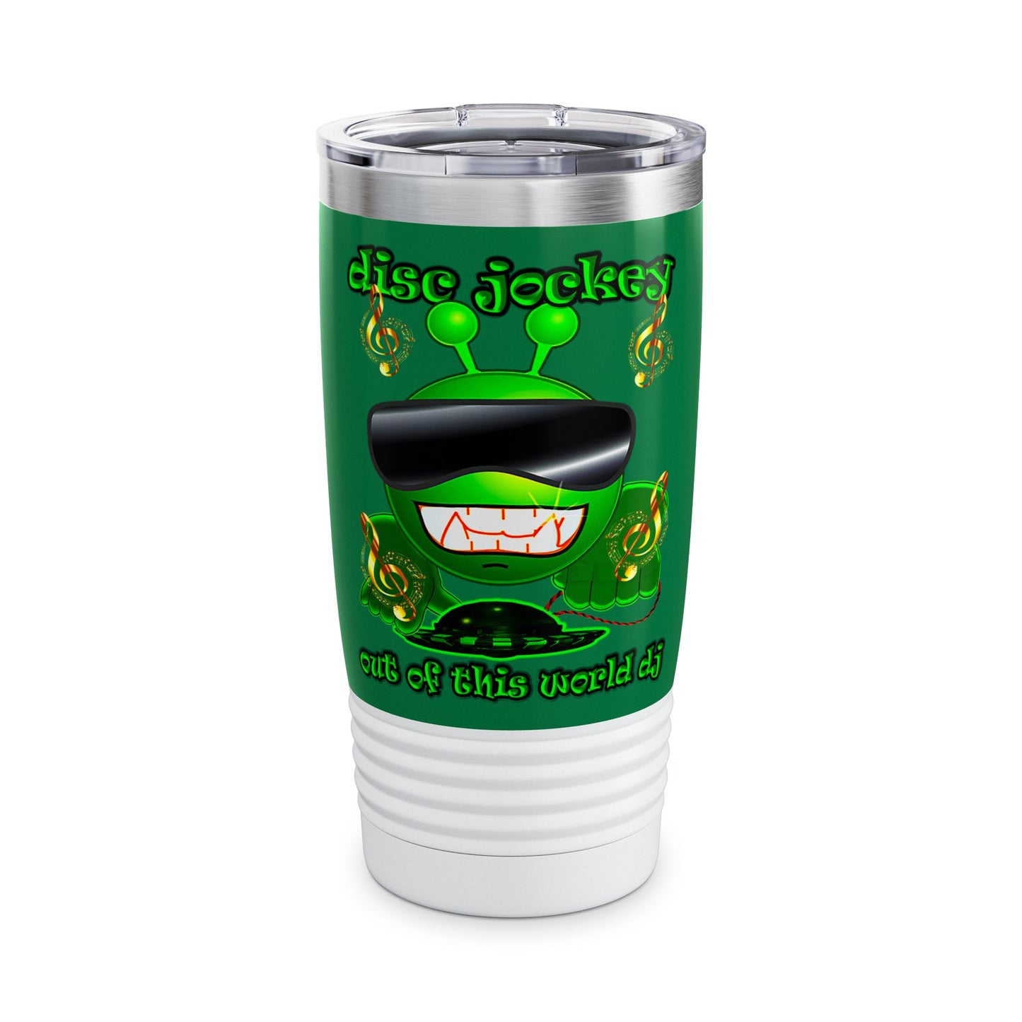 disc jockey - Ringneck Tumbler, 20oz (dark green)
