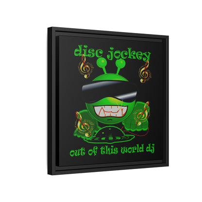 disc jockey - framed canvas art (black)