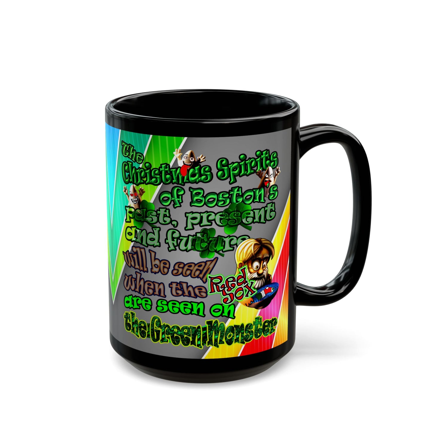 christmas spirits of boston - Black Mug (rainbow split)