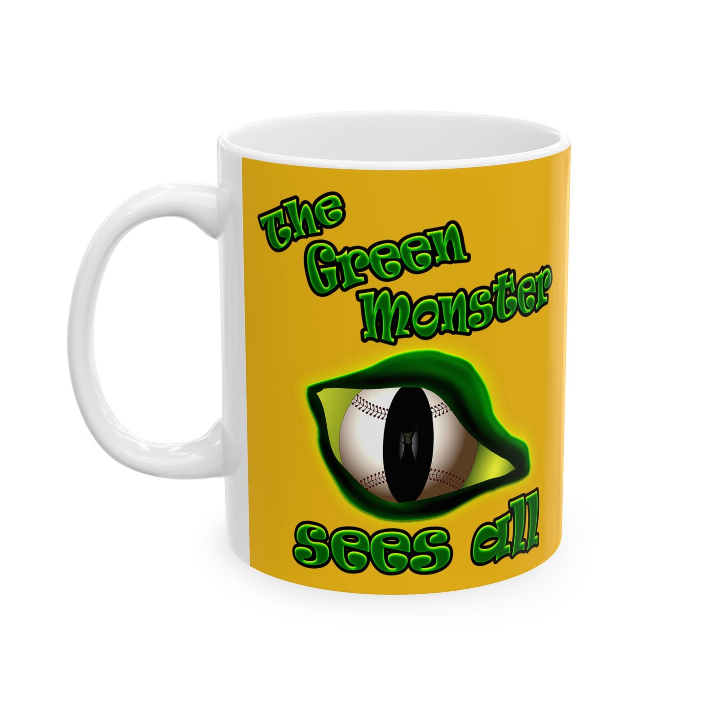green monster - White Mug (yellow)