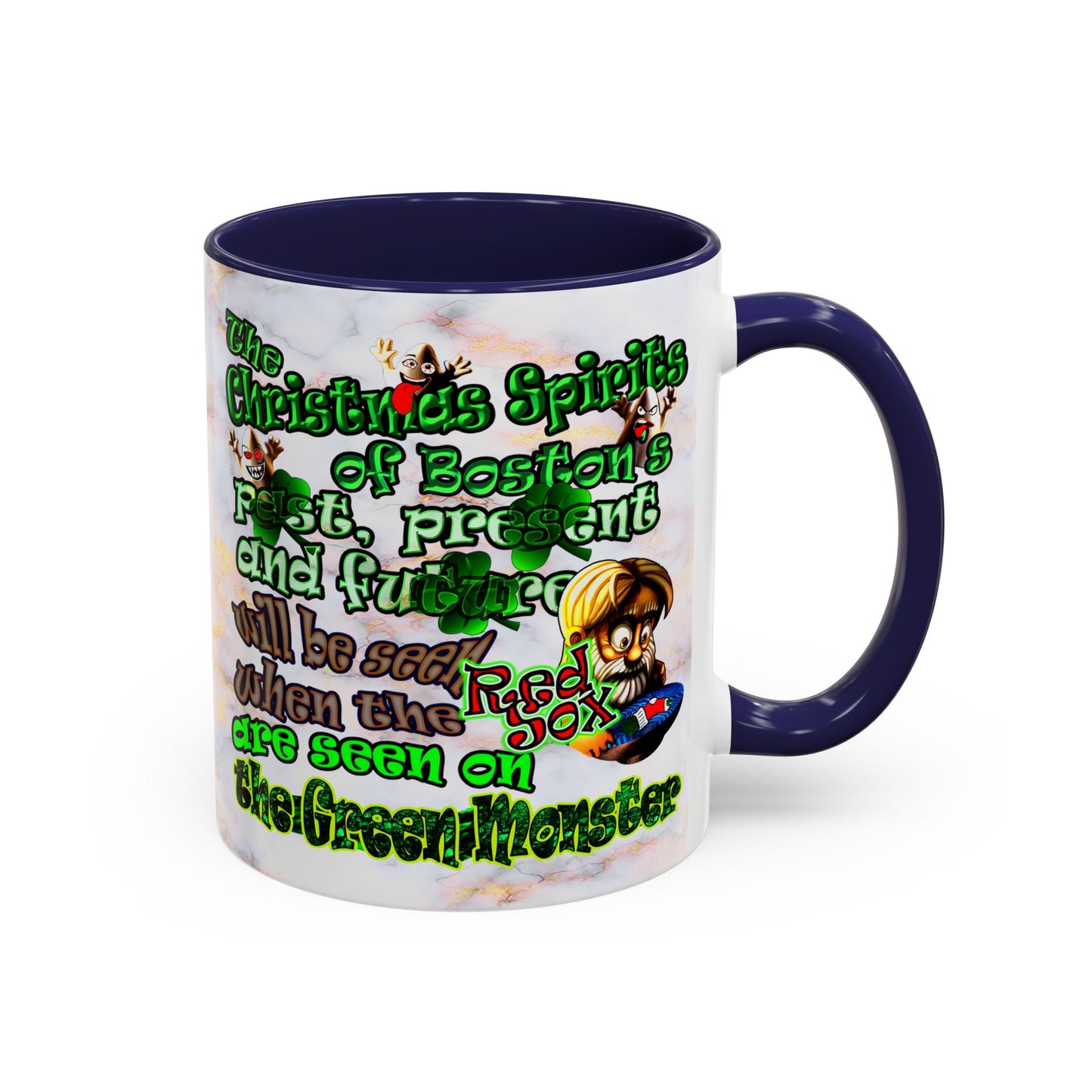 christmas spirits of boston - Accent Mug (white marble)