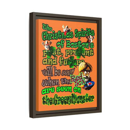 christmas spirits of boston - framed canvas art (crusta)