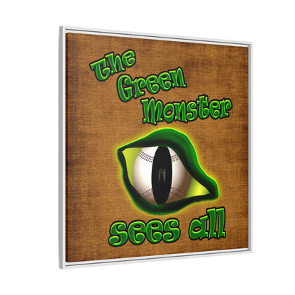 green monster - framed canvas art (brown papyrus)