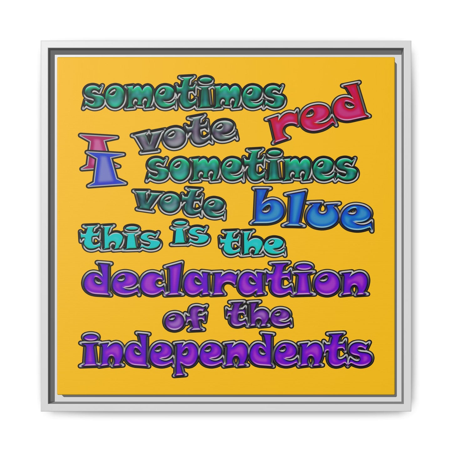 declaration of the independents - framed canvas art (yellow)