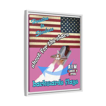 shoot for the stars - framed canvas art (light pink)