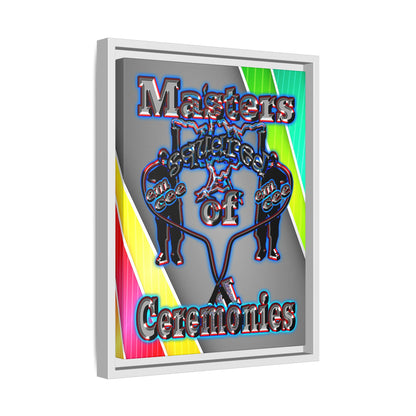 em cee squared - framed canvas art (rainbow split)