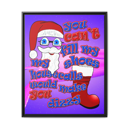 santa's shoes - framed canvas art (purple-pink wave)