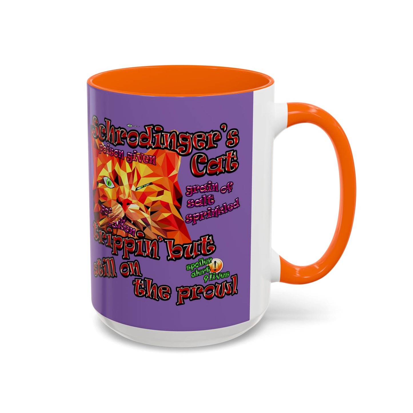 schrodinger's cat - Accent Mug (light purple)