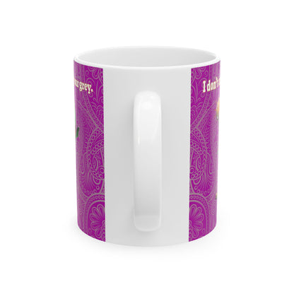 I don't care that your grey - White Mug (pink swirl)