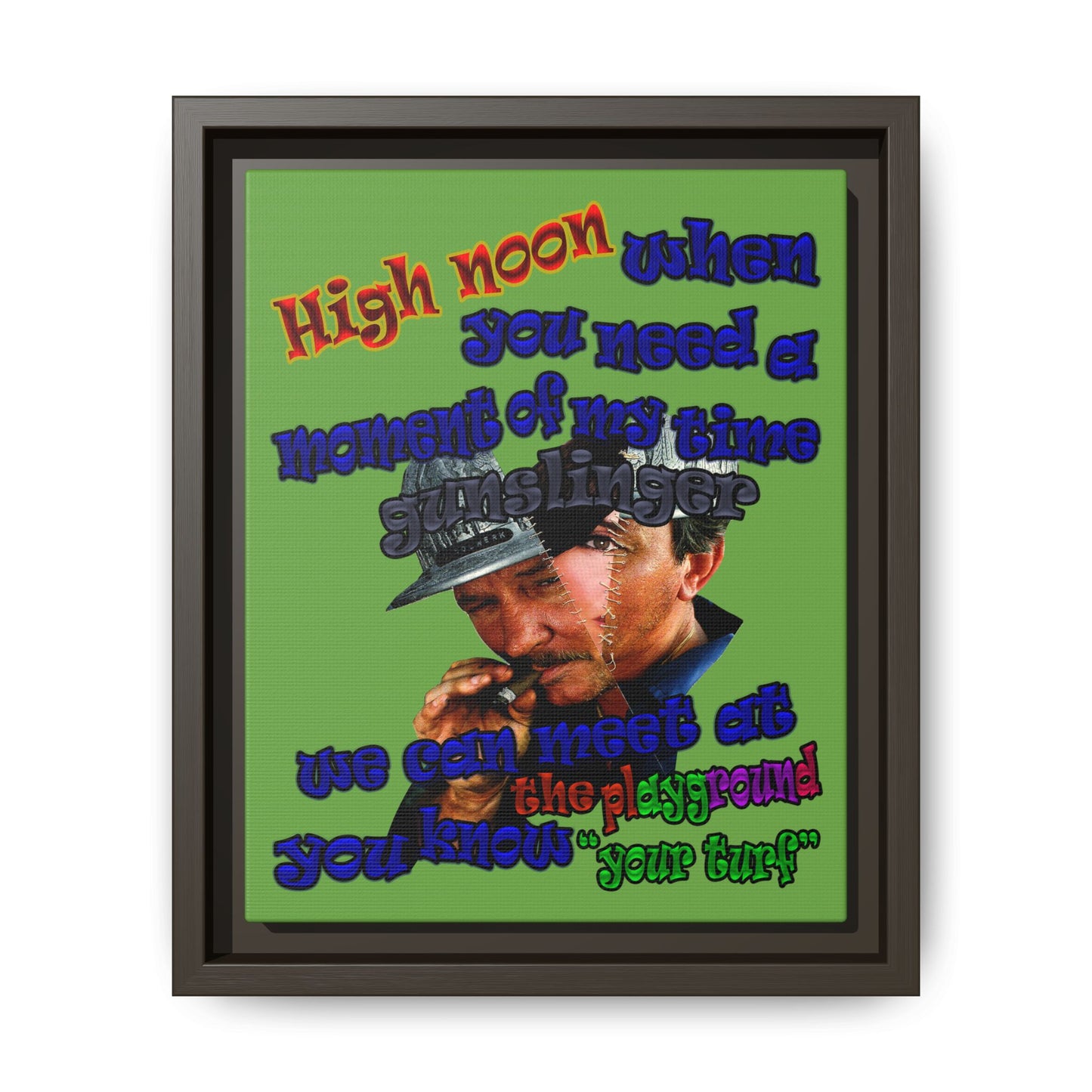 high noon - framed canvas art (green)