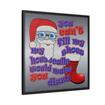 santa's shoes - framed canvas art (brushed nickel)