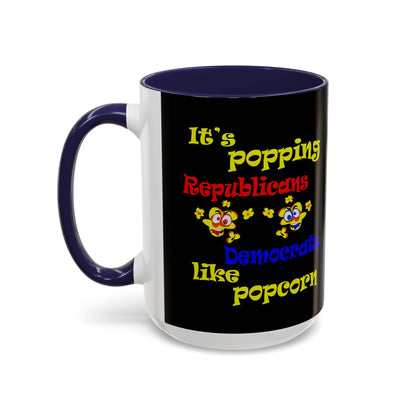 popping like popcorn - Accent Mug (black)
