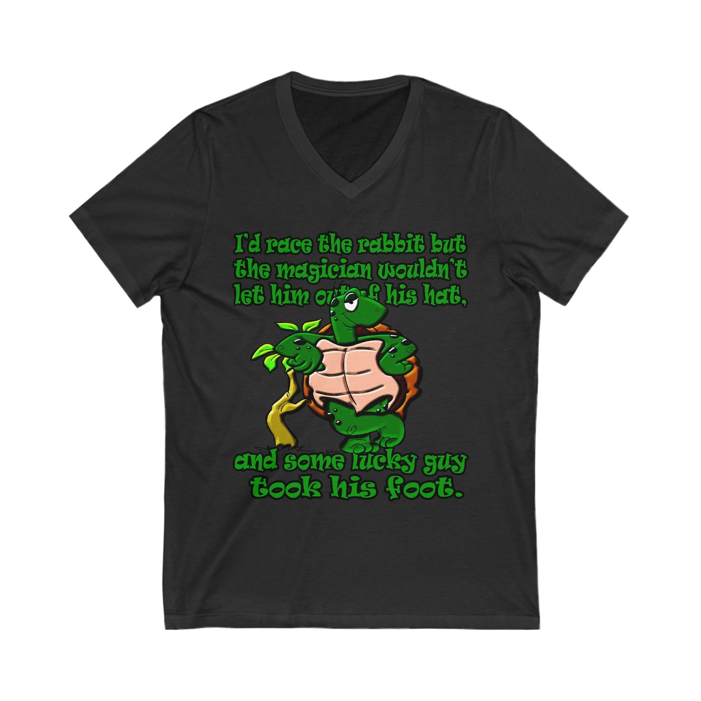 turtle race - Unisex Jersey Short Sleeve V-Neck Tee