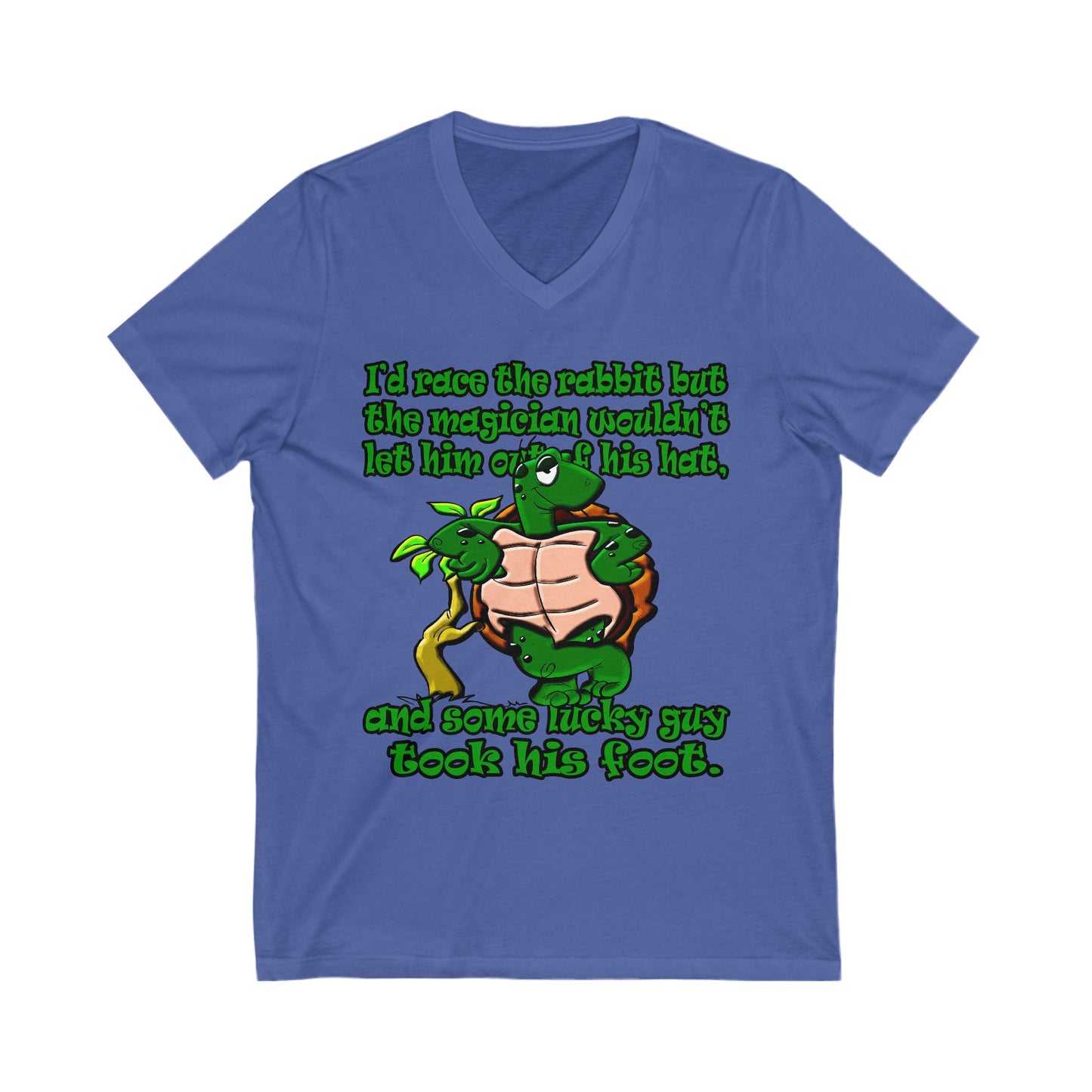 turtle race - Unisex Jersey Short Sleeve V-Neck Tee