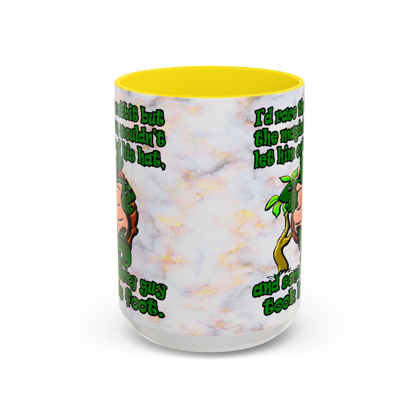turtle race - Accent Mug (white marble)