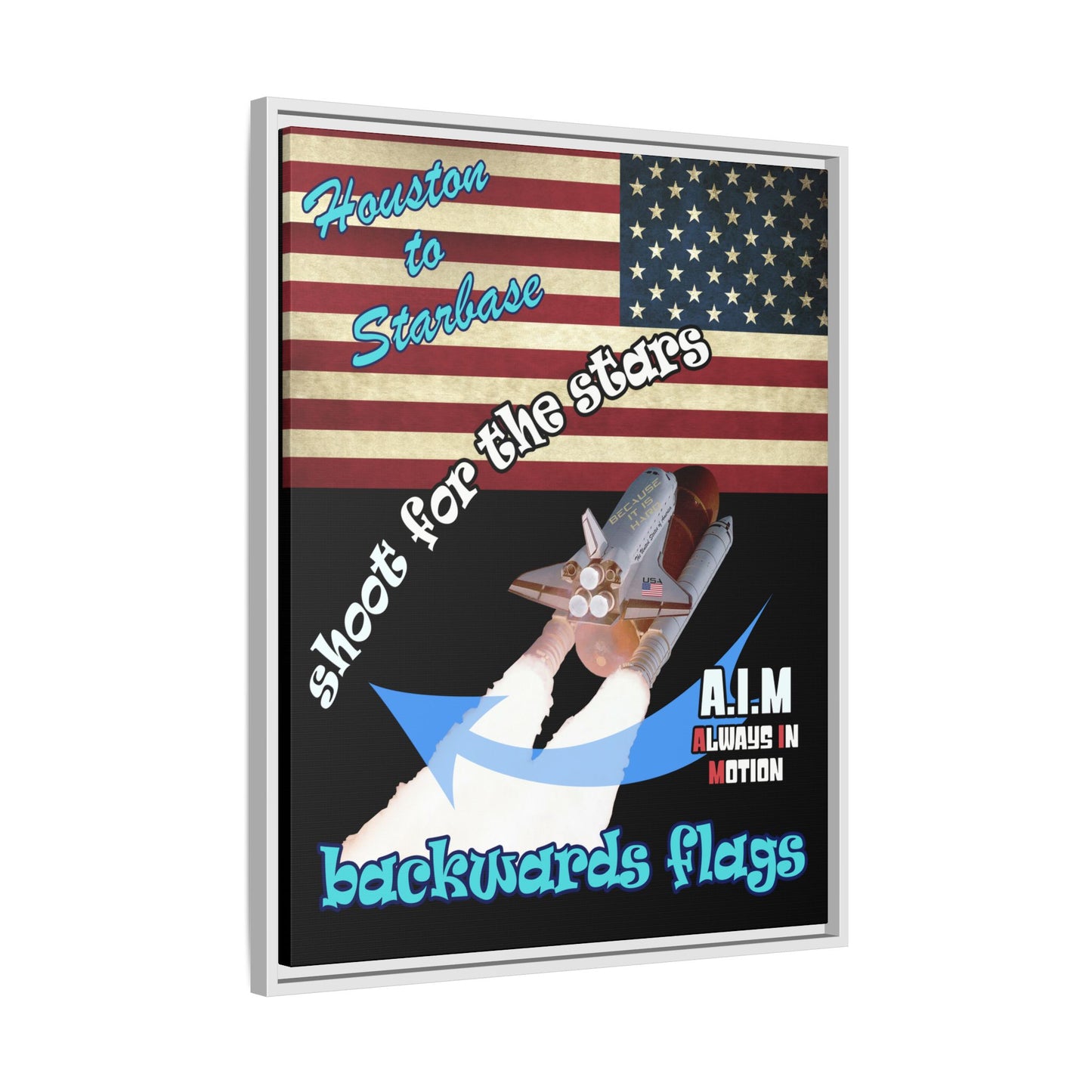 shoot for the stars - framed canvas art (black)