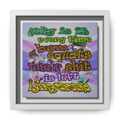 the bum's shit - framed canvas art (light blue-pink wave)