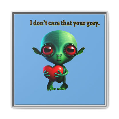 I don't care that your grey - framed canvas art (light blue)