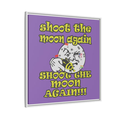shoot the moon again - framed canvas art (light purple)