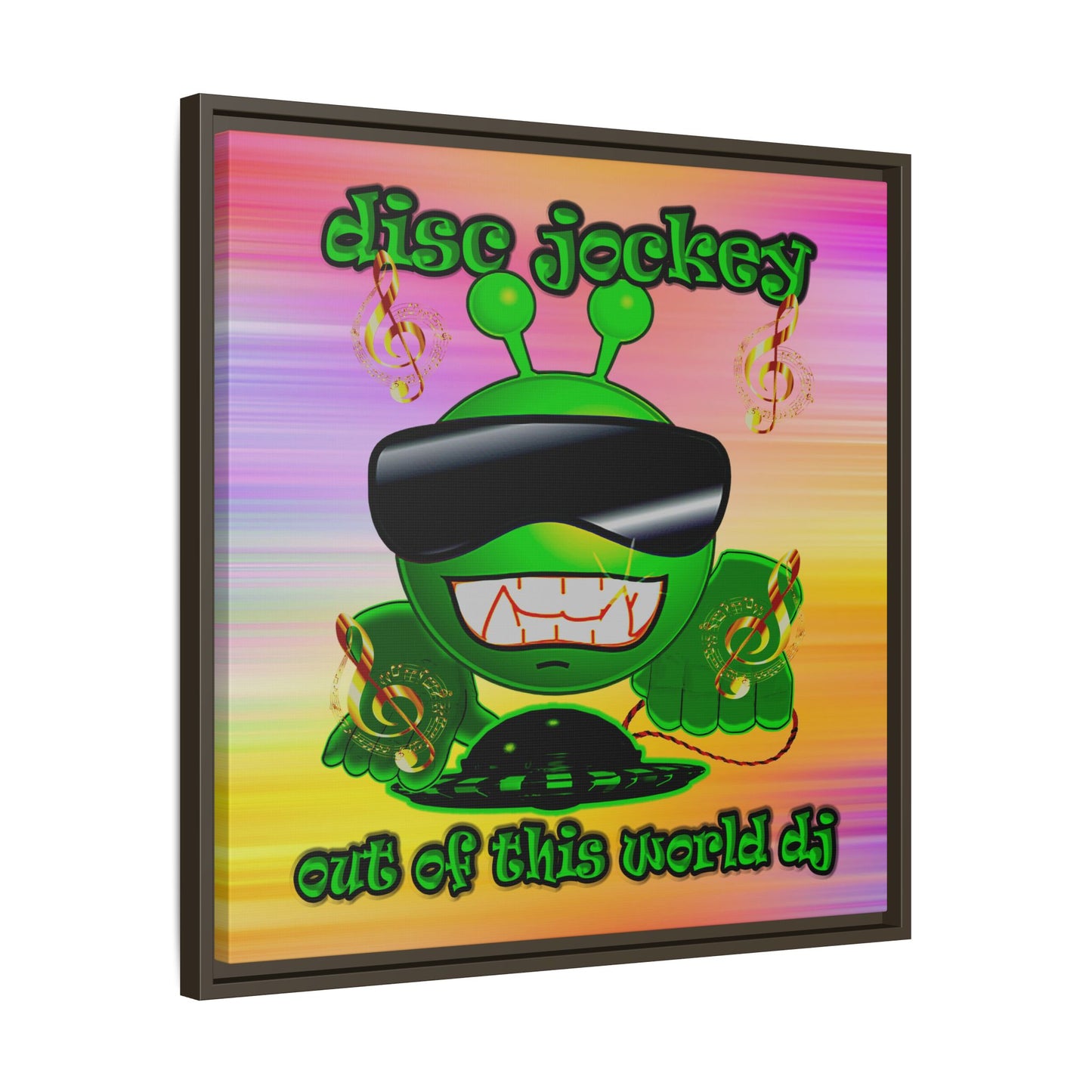 disc jockey - framed canvas art (color blur)