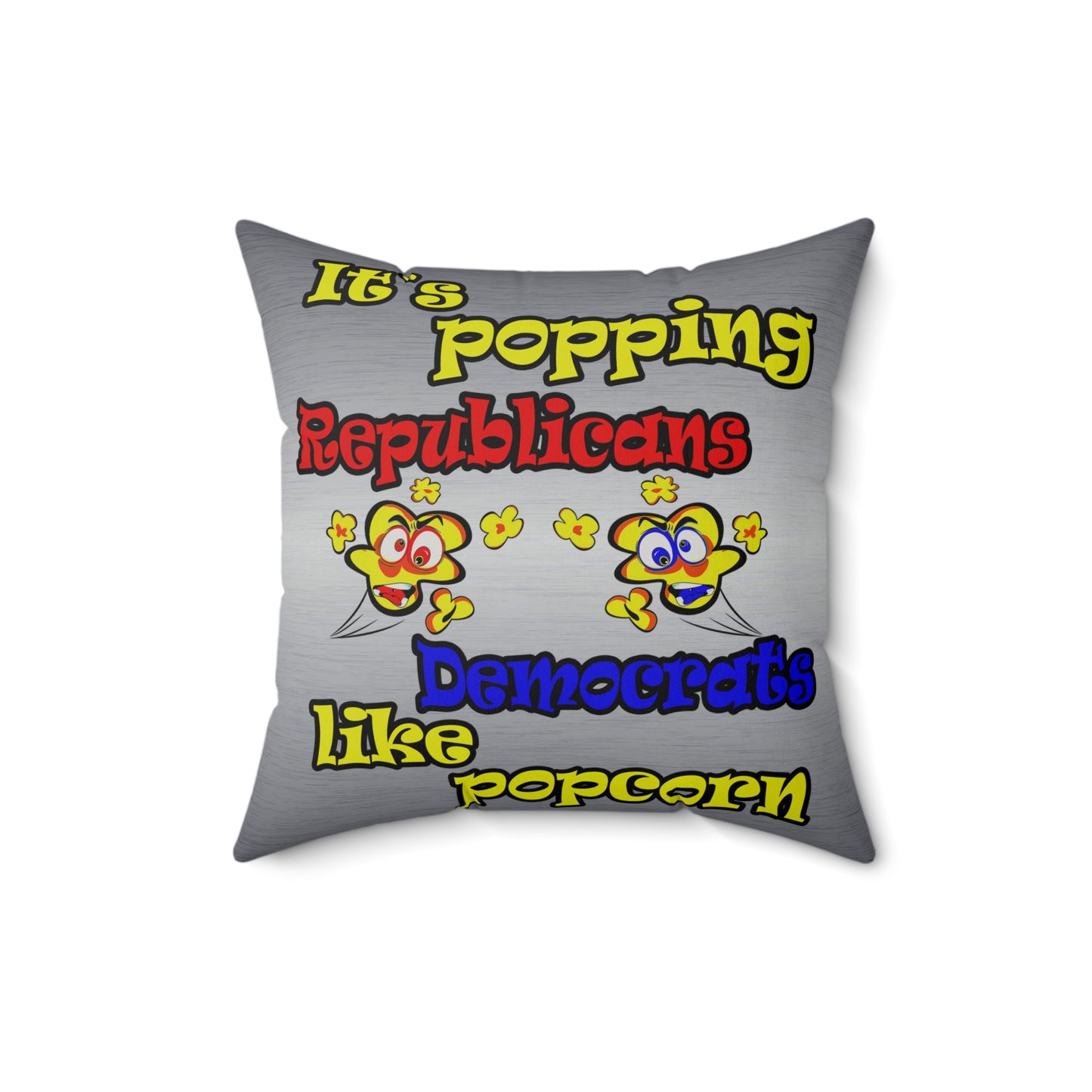 popping like popcorn - Faux Suede Square Pillow - (brushed nickel)