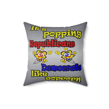 popping like popcorn - Faux Suede Square Pillow - (brushed nickel)