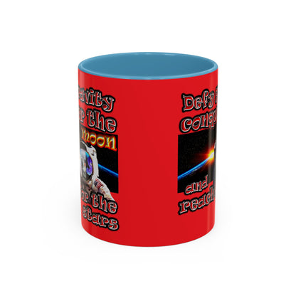 defy conquer reach - Accent Mug (red)