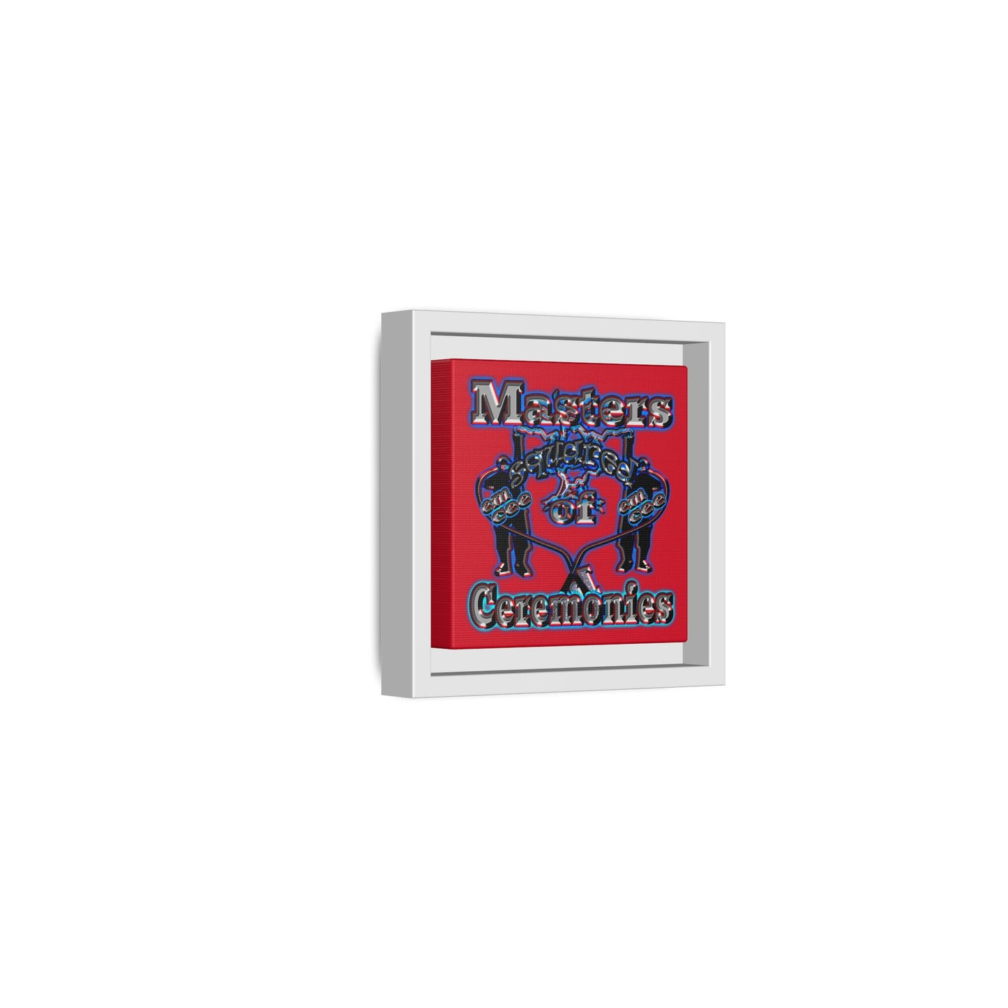 em cee squared - framed canvas art (dark red)