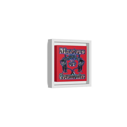 em cee squared - framed canvas art (dark red)