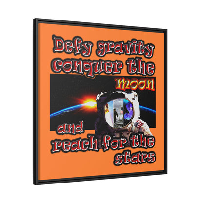 defy conquer reach - framed canvas art (crusta)