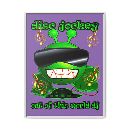 disc jockey - framed canvas art (light purple)